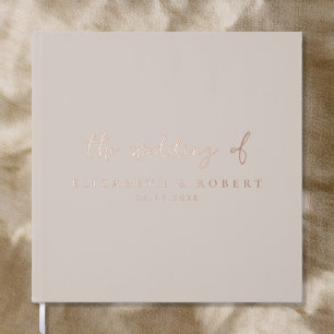 Simple Elegant Script Rose Gold Foil Wedding Foil Guest Book