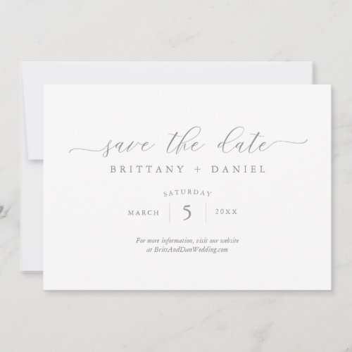 Simple Elegant Script Save the Date Wedding Invitation