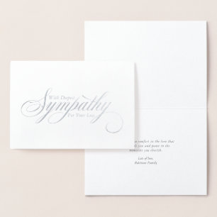 Simple Elegant Script Sympathy Condolence Foil Card