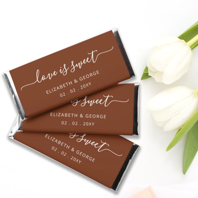 Simple Elegant Script Terracotta Personalized  Hershey Bar Favors (Creator Uploaded)