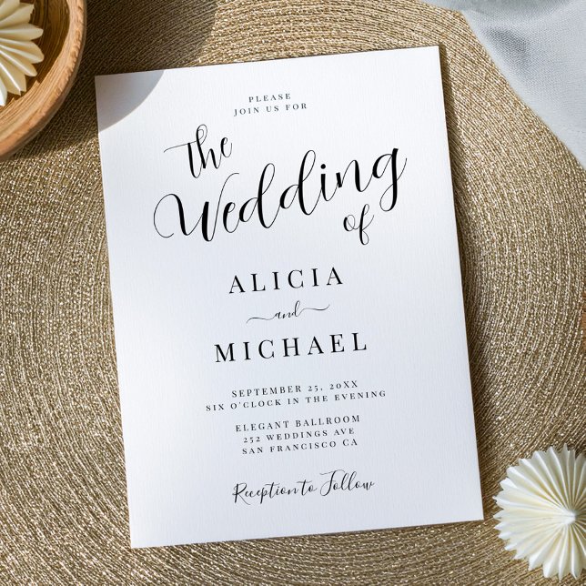 Simple elegant script typography wedding  invitation (Creator Uploaded)
