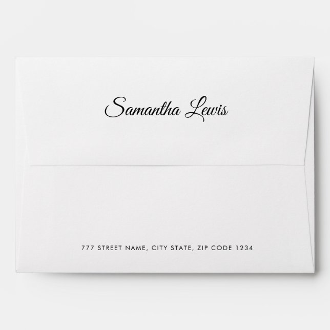Simple Elegant Script Vintage Leaves Envelope (Back (Top Flap))
