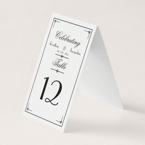 Simple Elegant Script W  B Wedding Table Numbers 