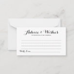 Simple Elegant Script Wedding Advice & Wishes Card<br><div class="desc">Simple Elegant Script Wedding Advice & Wishes Card - Feel free to edit,  customize and personalize this simple yet beautiful wedding advice and wishes card. Edit options are available.</div>