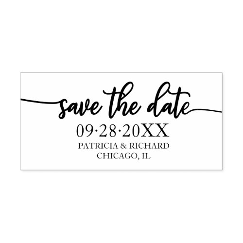 Simple Elegant Script Wedding Budget Save The Date Rubber Stamp