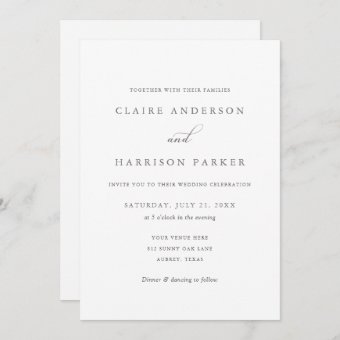 Simple Elegant Script Wedding Invitation | Zazzle