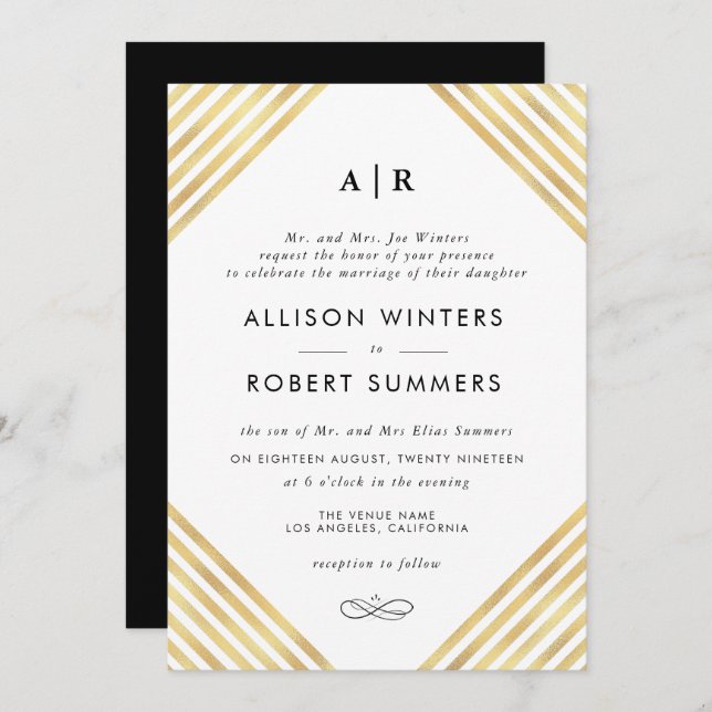 simple elegant script wedding invitation (Front/Back)