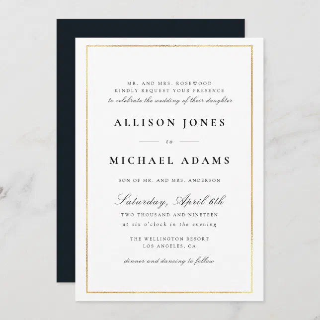 simple elegant script wedding invitation | Zazzle