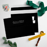 Simple Elegant Script Wedding Invitation Black Envelope<br><div class="desc">Simple Elegant Script Wedding Invitation Black envelope</div>