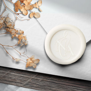 Simple Elegant Script Wedding Monogram Wax Seal Sticker