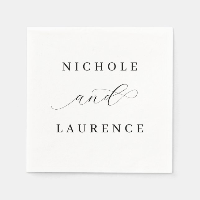 Simple Elegant Script Wedding Napkins (Front)