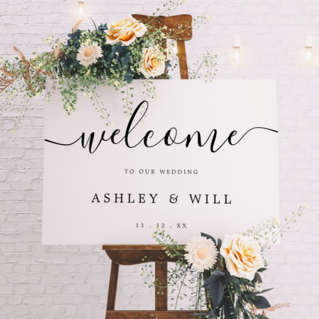 Simple Elegant Script Wedding Reception Welcome  Foam Board (Creator Uploaded)