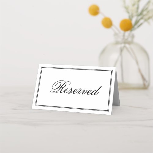 Simple Elegant Script Wedding Reserved Place Card