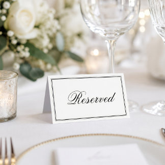 Simple Elegant Script Wedding Reserved Place Card