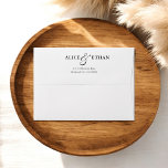 Simple Elegant Script Wedding Return Address Envelope<br><div class="desc">Elevate your wedding correspondence with our custom envelopes, designed to leave a lasting impression. The return address elegantly showcases the couple's names in a sophisticated serif font, artfully connected by an ampersand in a classic, elegant script. This blend of styles creates a harmonious and stylish look, reflecting the union it...</div>