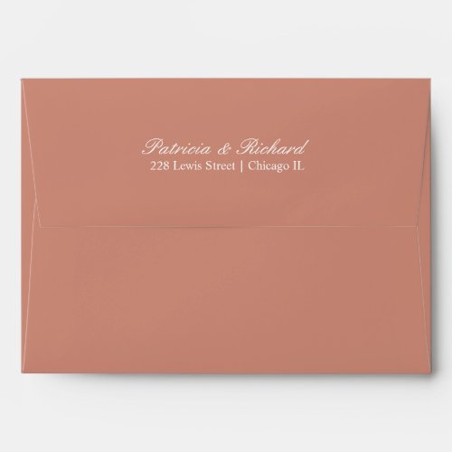 Simple Elegant Script Wedding Rose Gold Envelope