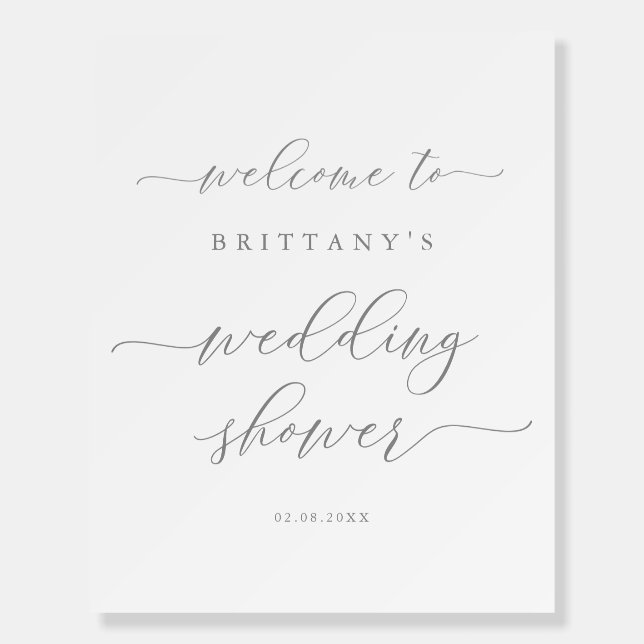 Simple Elegant Script Wedding Shower Welcome Sign (Front)
