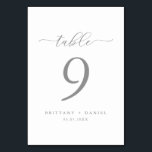 Simple Elegant Script Wedding Table Number Card<br><div class="desc">Help your guests find their seat at your wedding reception with this simple and elegant table number card.</div>