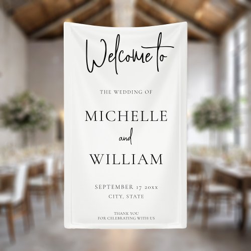 Simple Elegant Script Wedding Welcome Banner
