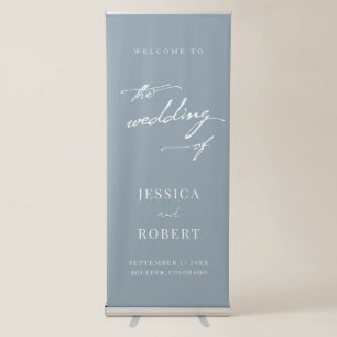 Simple Elegant Script Wedding Welcome Retractable Banner