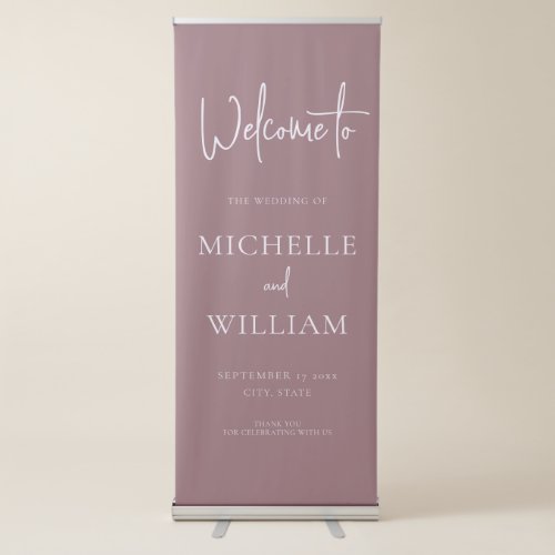 Simple Elegant Script Wedding Welcome Retractable Banner