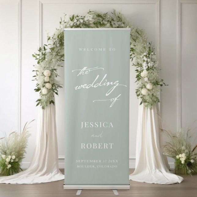Simple Elegant Script Wedding Welcome Retractable Banner (Creator Uploaded)