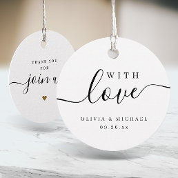 Simple elegant script with love Wedding Favor Tags