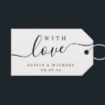 Simple elegant script with love wedding gift tags<br><div class="desc">Modern minimalist script "with love" with couple's names and event date,  simple and elegant. great personalized favor tags
See all the matching pieces in collection</div>