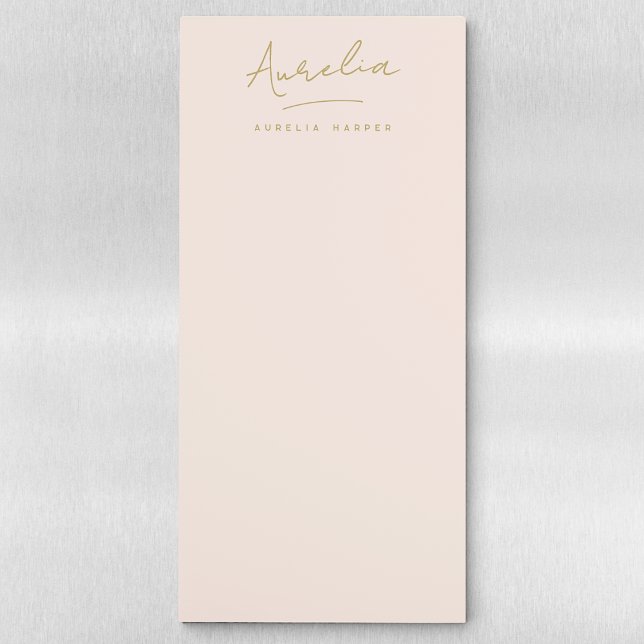 Simple Elegant Signature Minimalist Feminine Blush Magnetic Notepad (Creator Uploaded)