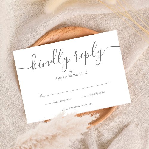 Simple Elegant Signature Script Wedding RSVP Card