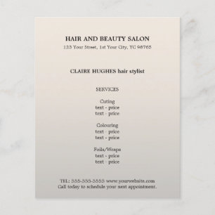 Simple Elegant Silver Hairdresser Flyer