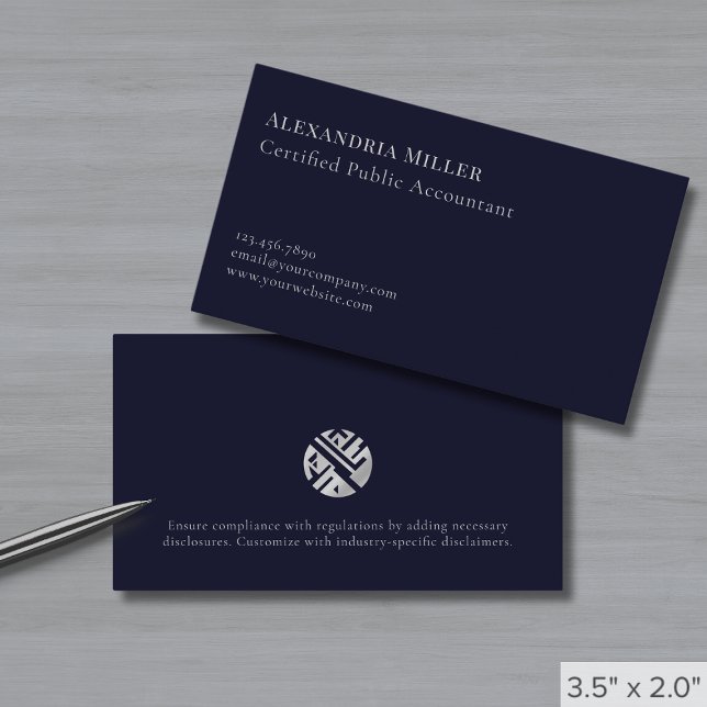 Simple Elegant Silver Logo Business Card (Creator Uploaded)