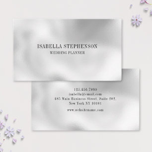 Simple Elegant Silver Pearl  Business Card