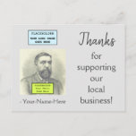 [ Thumbnail: Simple, Elegant Small Business Thanks Postcard ]