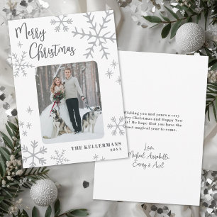 Simple Elegant Snowflake Christmas Holiday Card