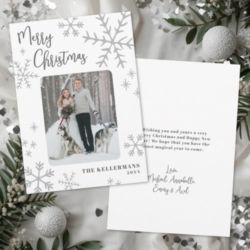 Simple Elegant Snowflake Christmas Holiday Card