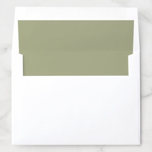 Simple Elegant Solid Sage Green Envelope Liner