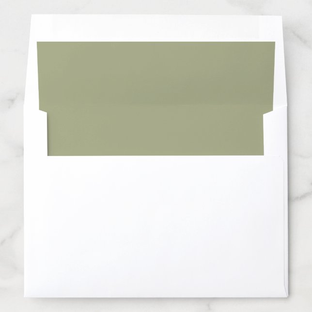 Simple Elegant Solid Sage Green Envelope Liner (In Envelope)