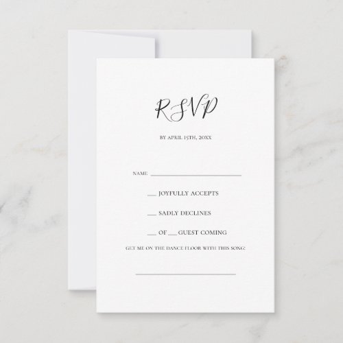 Simple Elegant Song Request RSVP Card