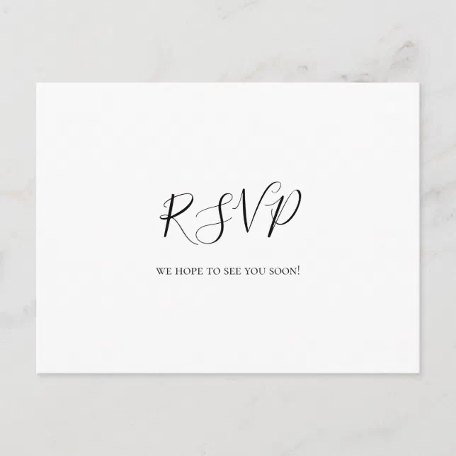 Simple Elegant Song Request RSVP Postcard | Zazzle