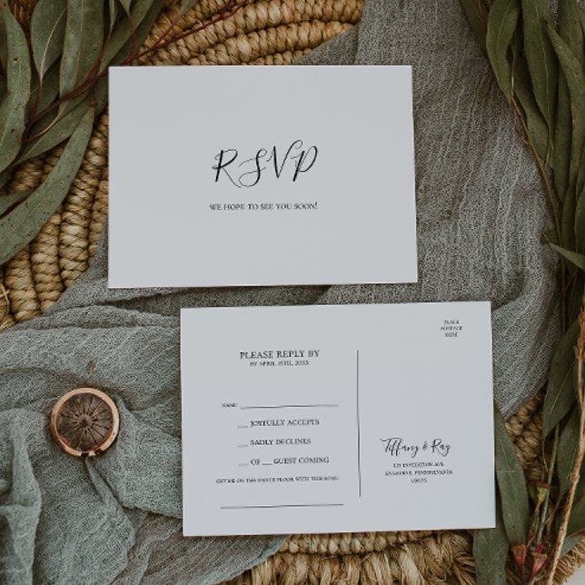 Simple Elegant Song Request RSVP Postcard (Creator Uploaded)