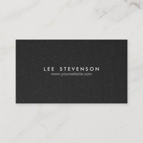 Simple Elegant  Speckled Black Canvas Look Business Card Template