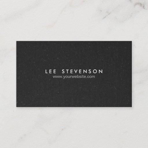 Customizable Simple Elegant  Speckled Black Canvas Look Business Card Template