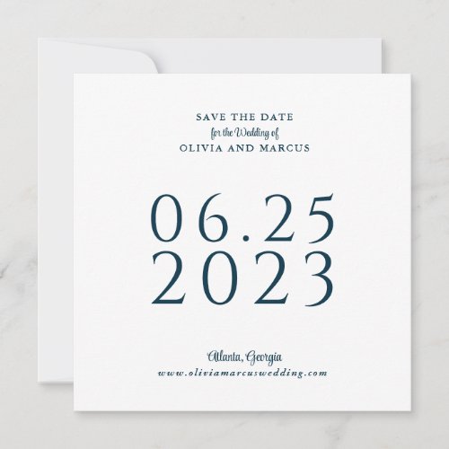 Simple Elegant Square Save the Date with Photo