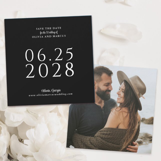 Simple Elegant Square Save the Date with Photo (Creator Uploaded)