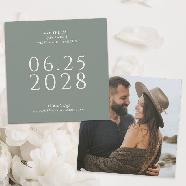 Simple Elegant Square Save the Date with Photo (Creator Uploaded)
