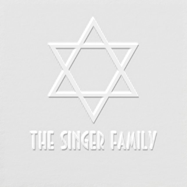 Simple Elegant Star of David #4 Family Name Embosser (Design)