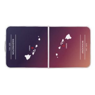 Simple Elegant State of Hawaii Wedding Beer Pong Table