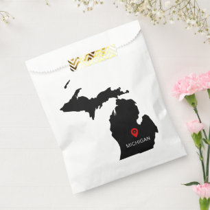Simple Elegant State of Michigan Wedding Favor Bag