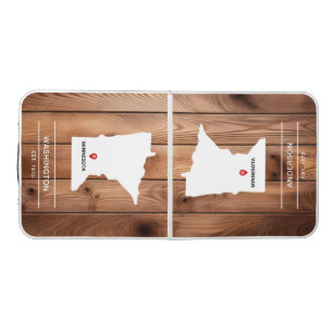 Simple Elegant State of Minnesota Wedding Beer Pong Table